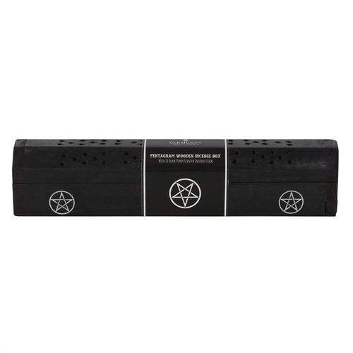 Pentagram Wooden Black Pepper Incense Box Set From Witch, Please!