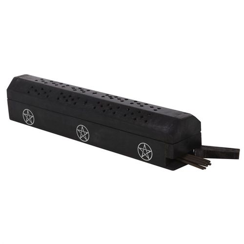 Pentagram Wooden Black Pepper Incense Box Set From Witch, Please!