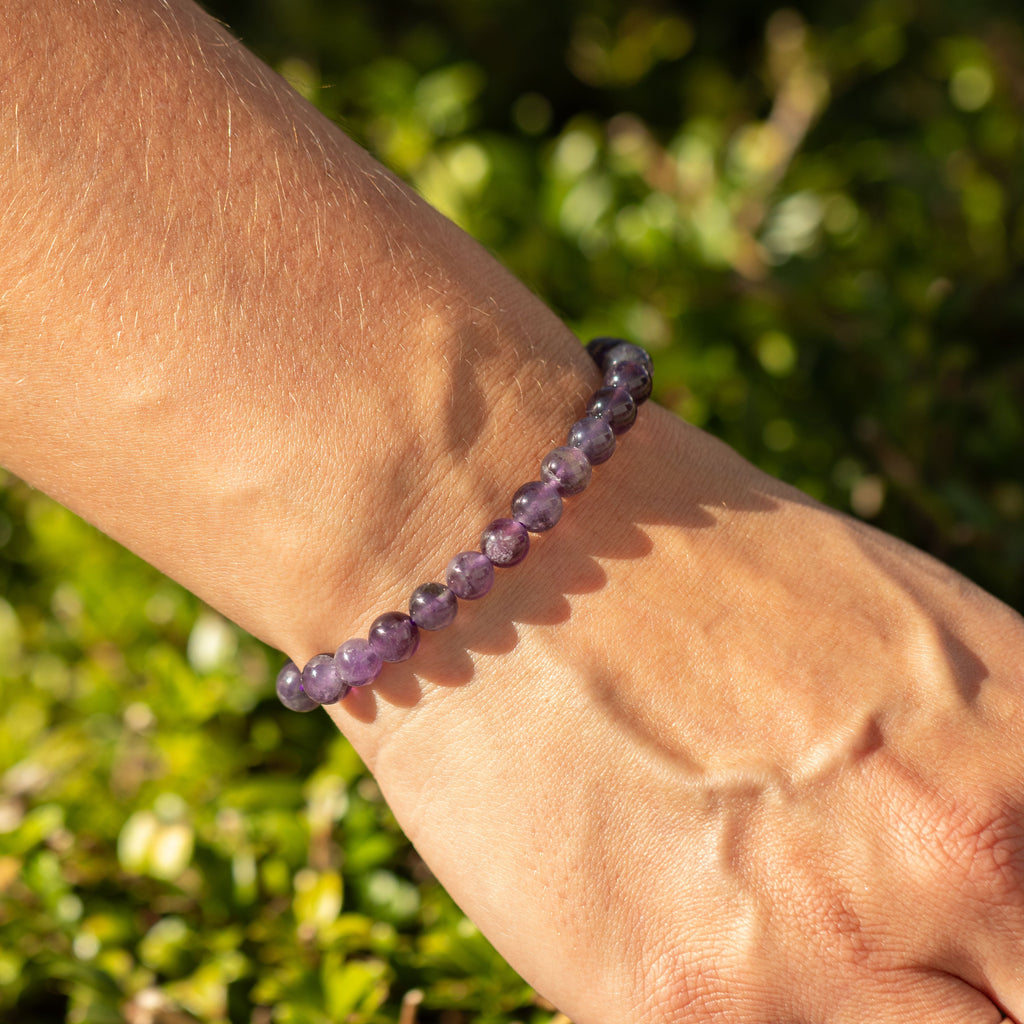 Petite Power Bracelet (17cmx6mm) - Amethyst Gemstone Bracelets – 6mm Beads