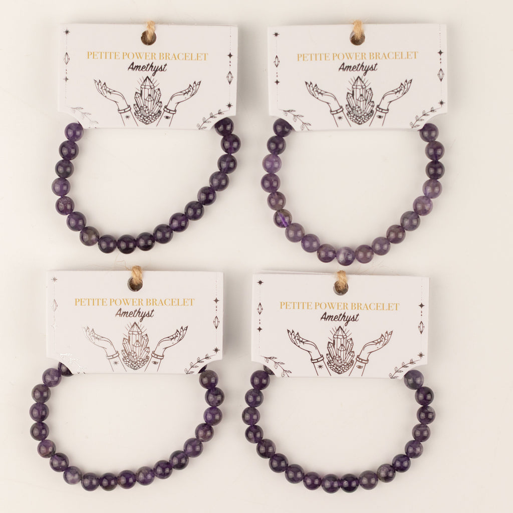 Petite Power Bracelet (17cmx6mm) - Amethyst Gemstone Bracelets – 6mm Beads