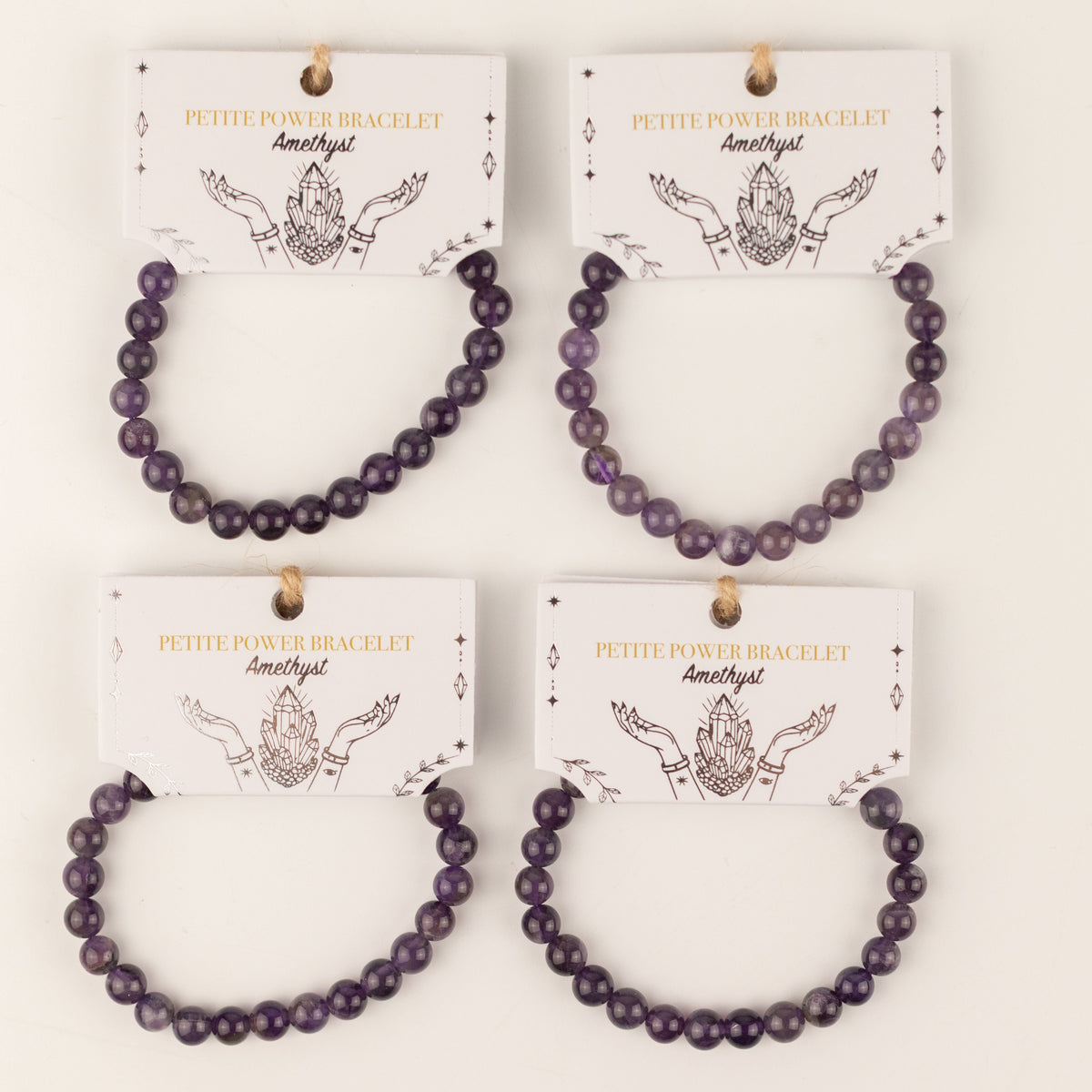 Petite Power Bracelet (17cmx6mm) - Amethyst Gemstone Bracelets – 6mm Beads