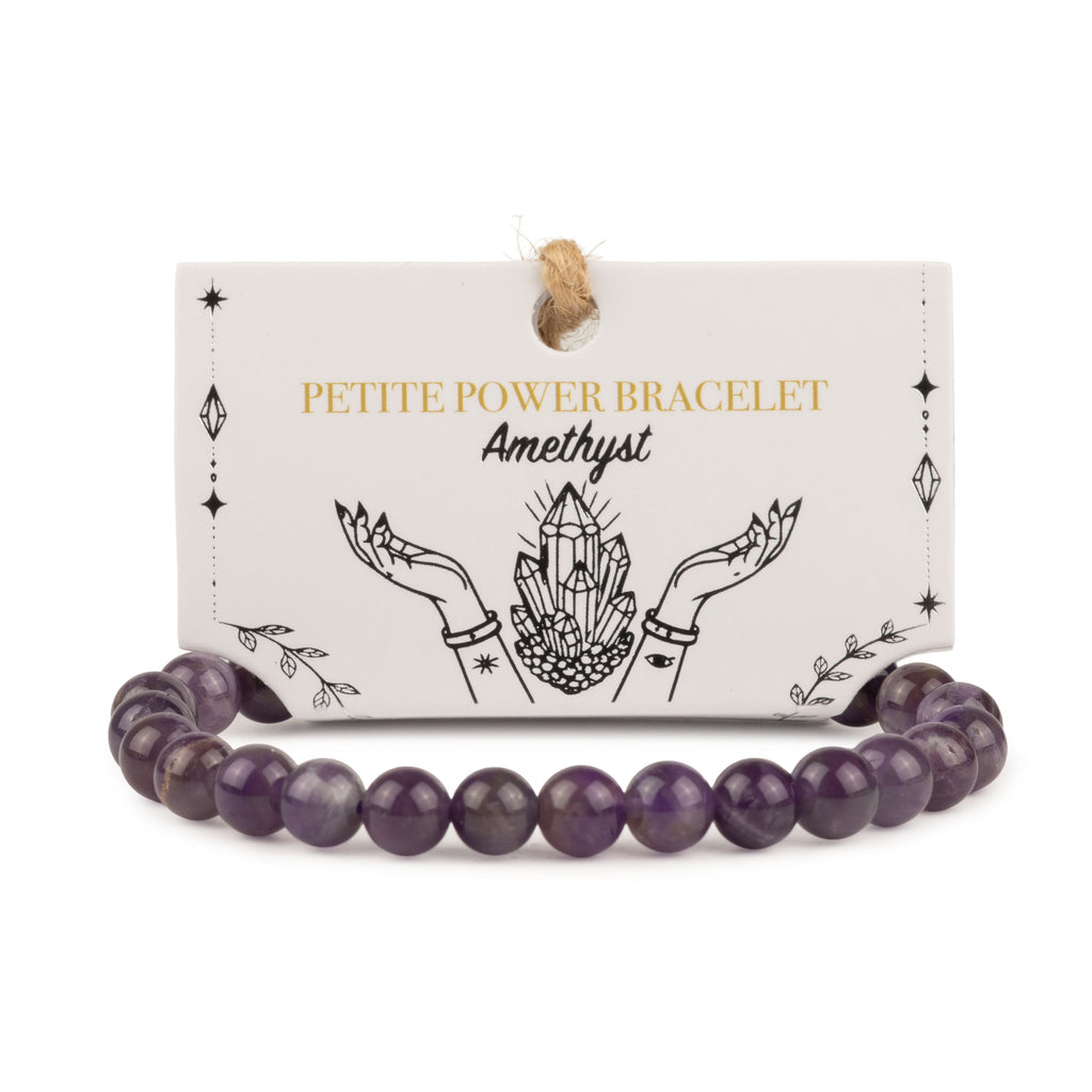 Petite Power Bracelet (17cmx6mm) - Amethyst Gemstone Bracelets – 6mm Beads
