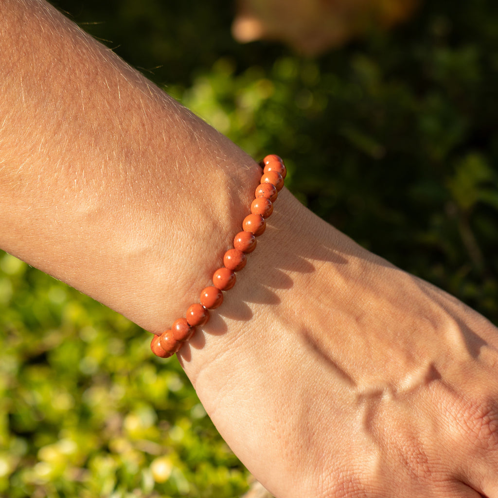 Petite Power Bracelet (17cmx6mm) - Carnelian Gemstone Bracelets – 6mm Beads