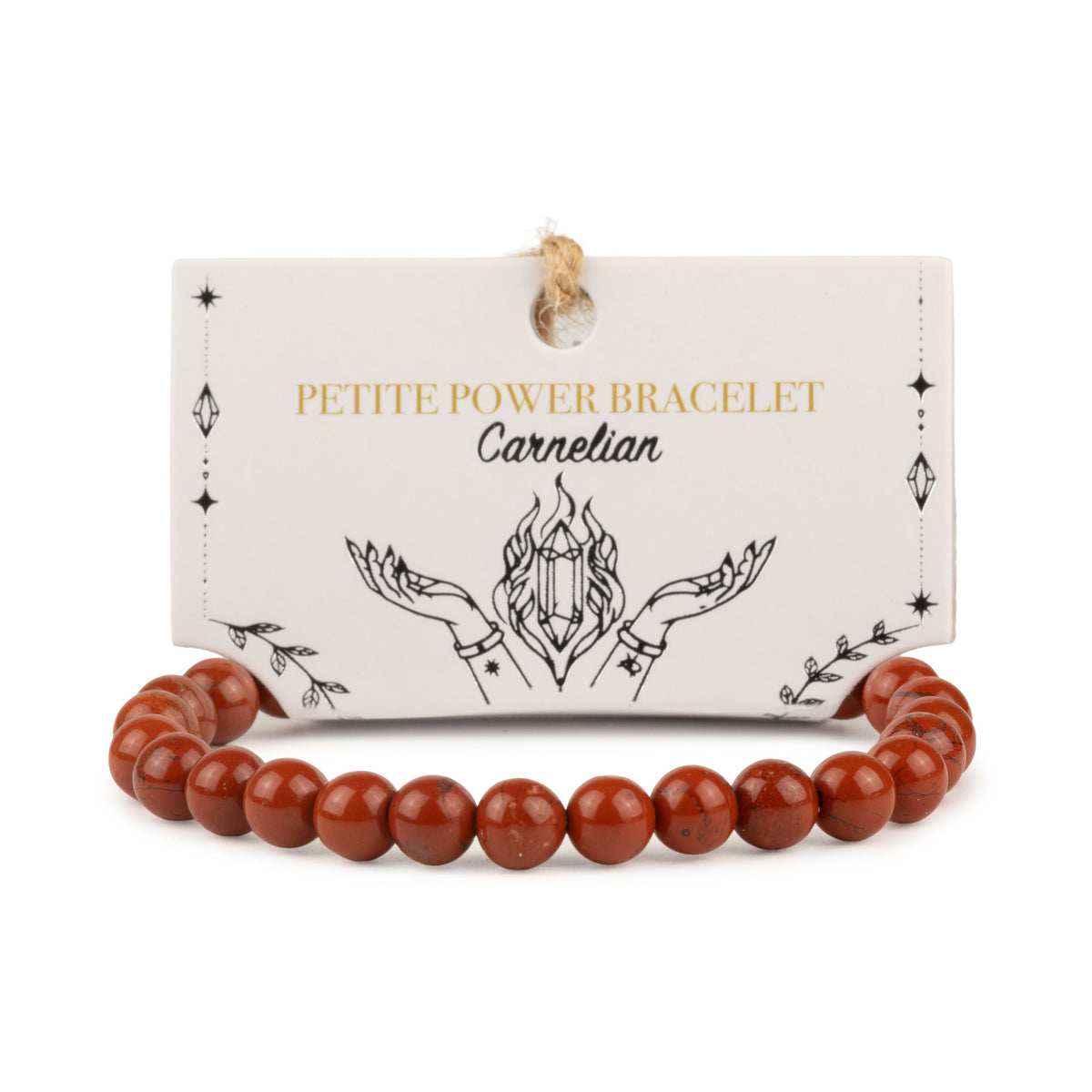 Petite Power Bracelet (17cmx6mm) - Carnelian Gemstone Bracelets – 6mm Beads