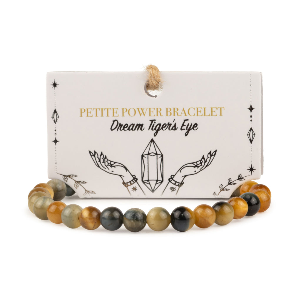 Petite Power Bracelet (17cmx6mm) - Dream Tigereye Gemstone Bracelets – 6mm Beads