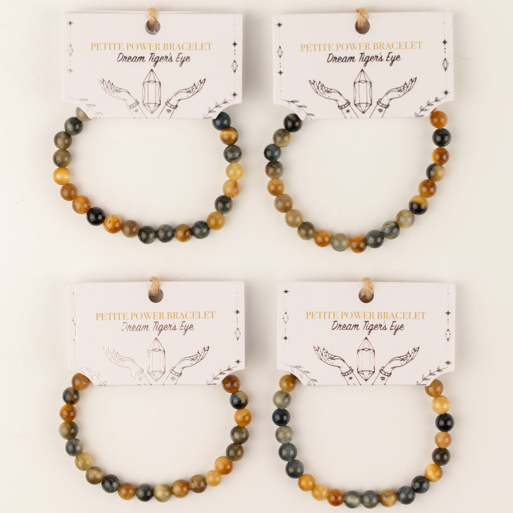 Petite Power Bracelet (17cmx6mm) - Dream Tigereye Gemstone Bracelets – 6mm Beads