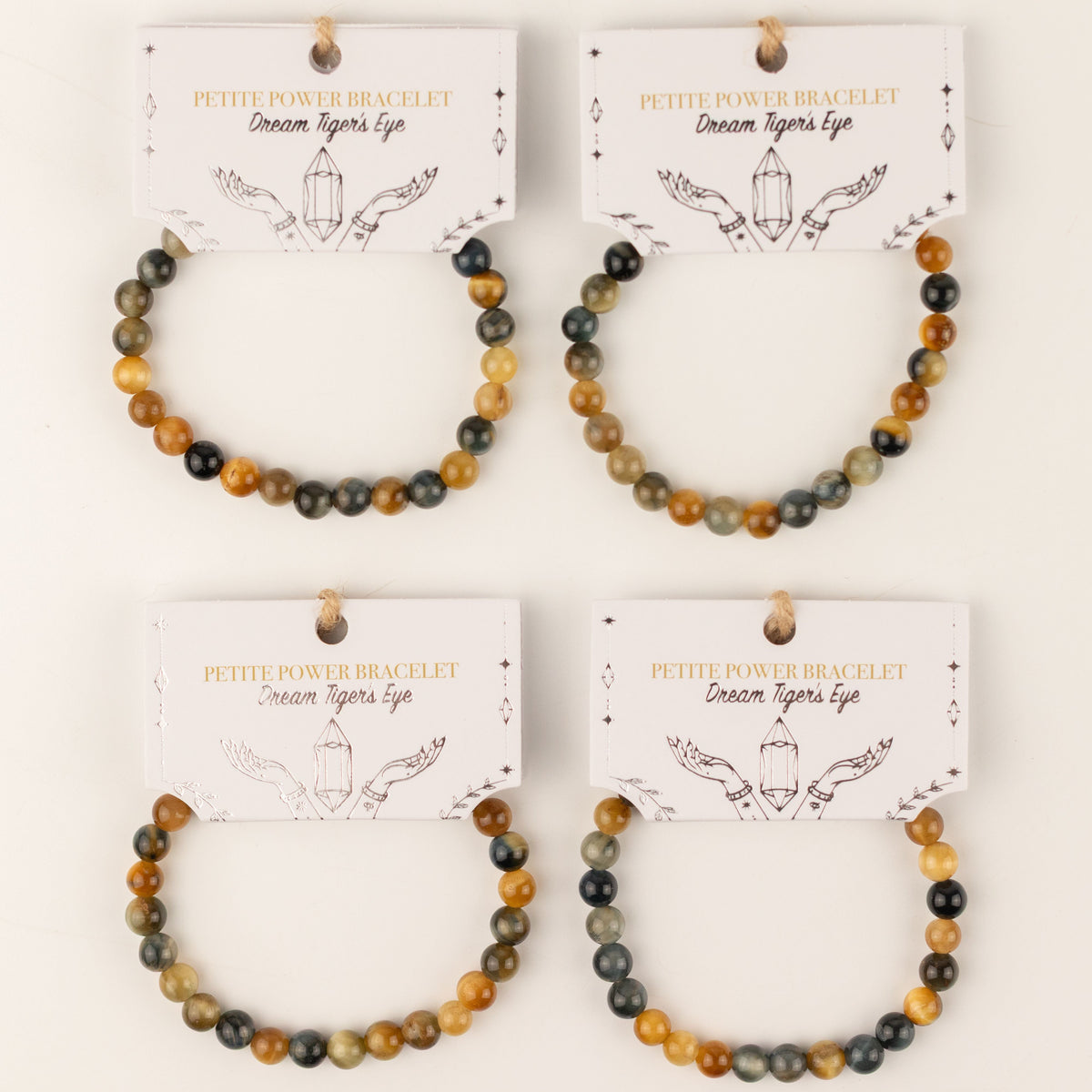 Petite Power Bracelet (17cmx6mm) - Dream Tigereye Gemstone Bracelets – 6mm Beads
