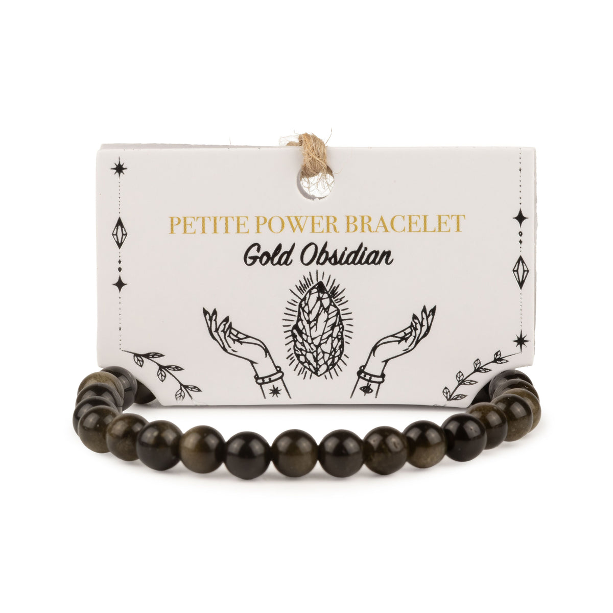 Petite Power Bracelet (17cmx6mm) - Gold Obsidian Gemstone Bracelets – 6mm Beads