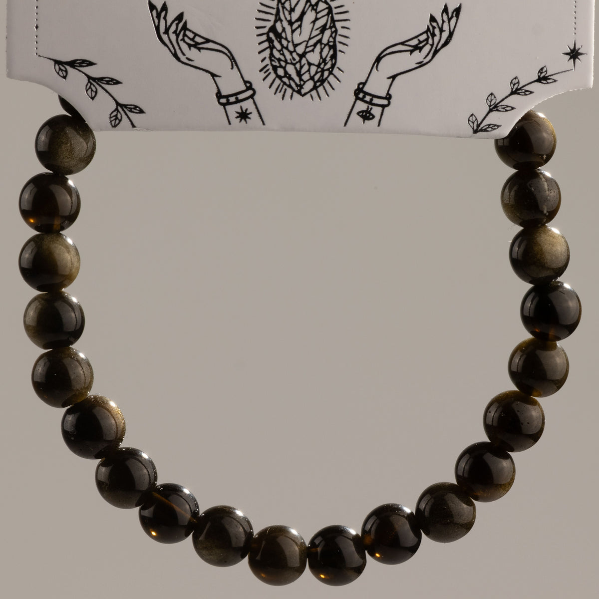 Petite Power Bracelet (17cmx6mm) - Gold Obsidian Gemstone Bracelets – 6mm Beads