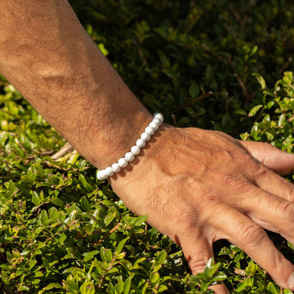 Petite Power Bracelet (17cmx6mm) - Howlite Gemstone Bracelets – 6mm Beads