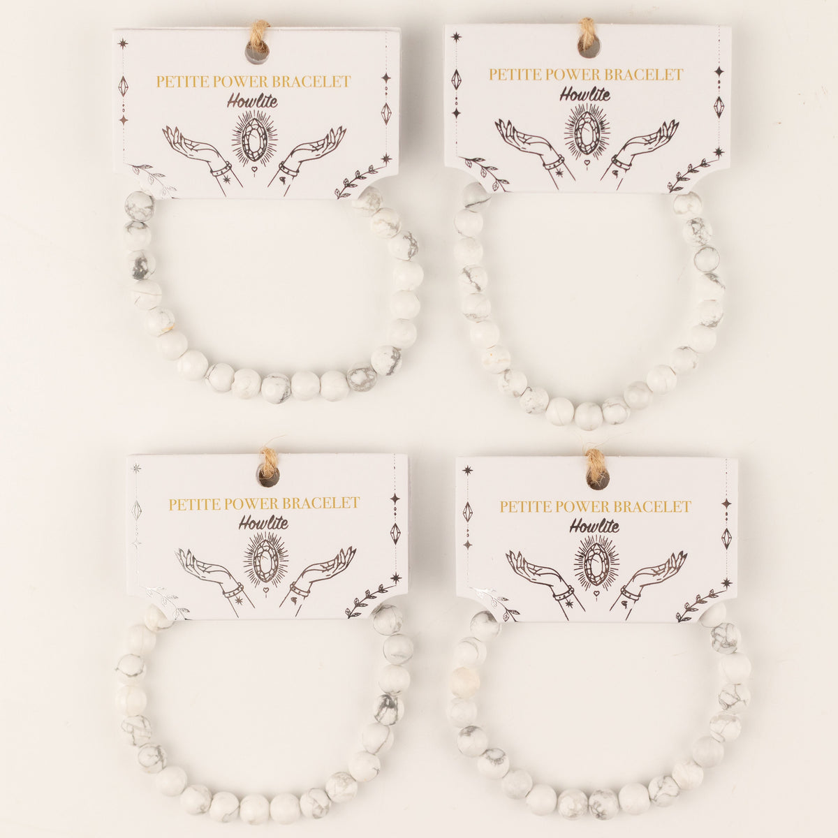 Petite Power Bracelet (17cmx6mm) - Howlite Gemstone Bracelets – 6mm Beads