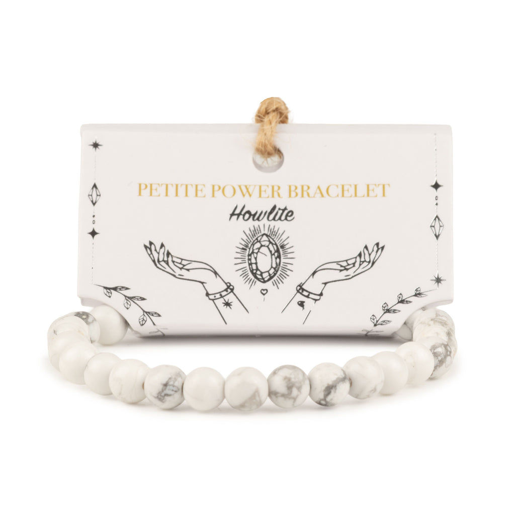 Petite Power Bracelet (17cmx6mm) - Howlite Gemstone Bracelets – 6mm Beads