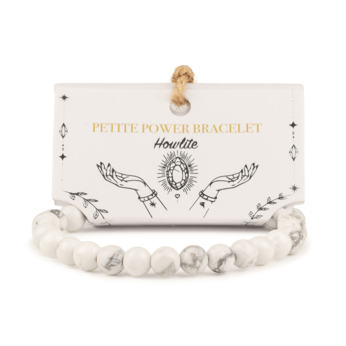 Petite Power Bracelet (17cmx6mm) - Howlite Gemstone Bracelets – 6mm Beads