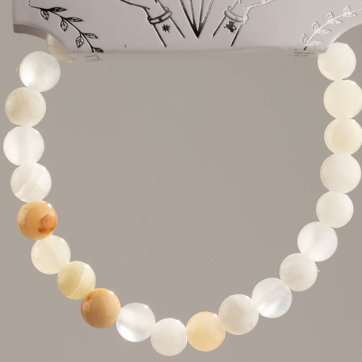 Petite Power Bracelet (17cmx6mm) - Moon Jade Gemstone Bracelets – 6mm Beads