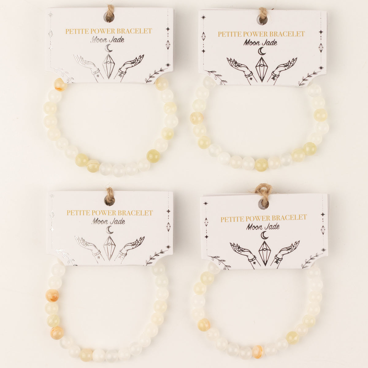 Petite Power Bracelet (17cmx6mm) - Moon Jade Gemstone Bracelets – 6mm Beads