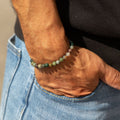 Petite Power Bracelet (17cmx6mm) - Moss Agate Gemstone Bracelets – 6mm Beads