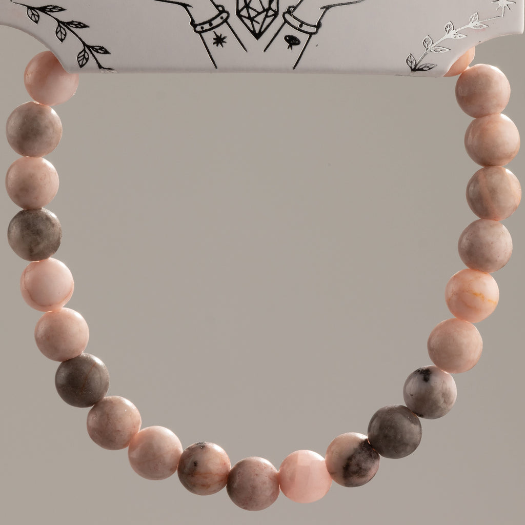 Petite Power Bracelet (17cmx6mm) - Pink Jasper Gemstone Bracelets – 6mm Beads