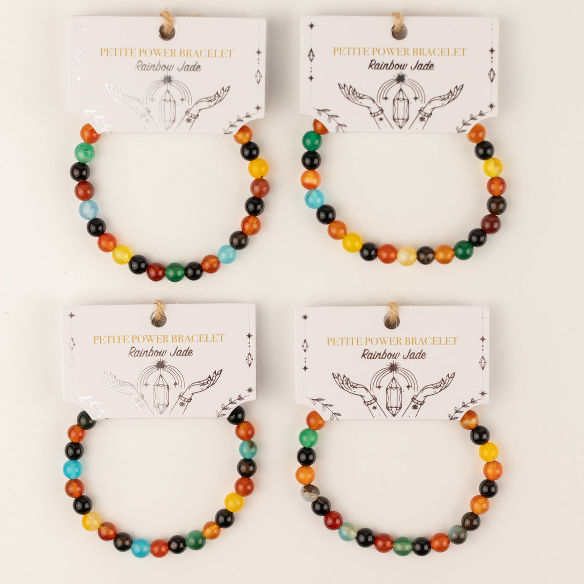 Petite Power Bracelet (17cmx6mm) - Rainbow Jade Gemstone Bracelets – 6mm Beads