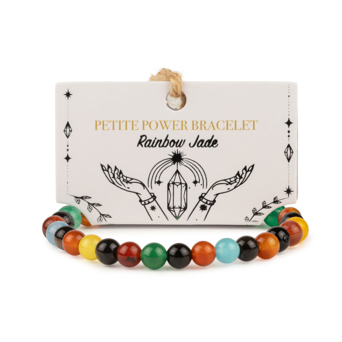Petite Power Bracelet (17cmx6mm) - Rainbow Jade Gemstone Bracelets – 6mm Beads