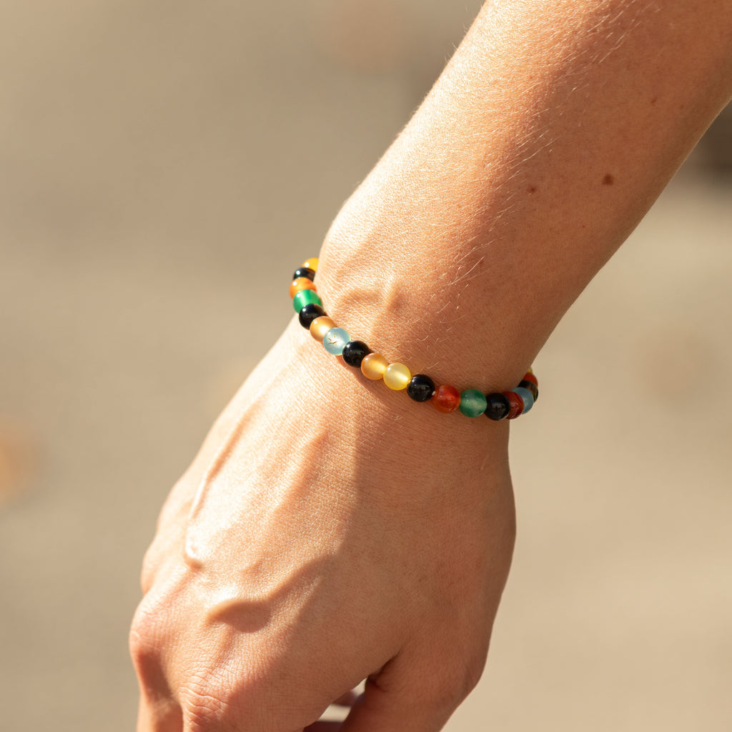 Petite Power Bracelet (17cmx6mm) - Rainbow Jade Gemstone Bracelets – 6mm Beads