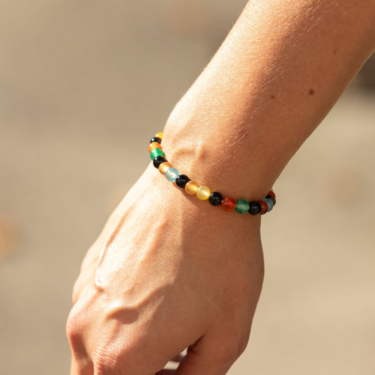Petite Power Bracelet (17cmx6mm) - Rainbow Jade Gemstone Bracelets – 6mm Beads