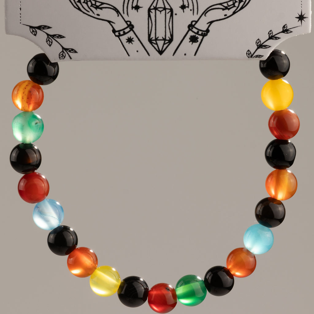 Petite Power Bracelet (17cmx6mm) - Rainbow Jade Gemstone Bracelets – 6mm Beads