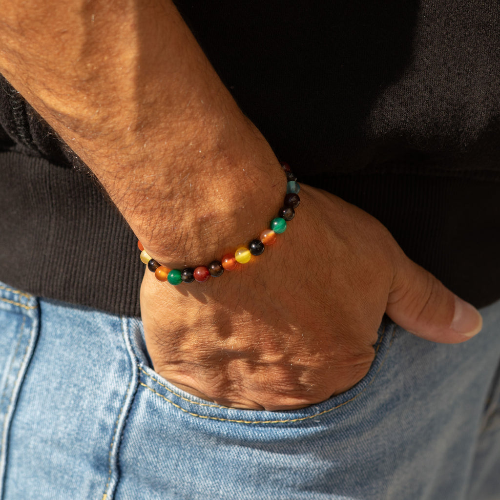Petite Power Bracelet (17cmx6mm) - Rainbow Jade Gemstone Bracelets – 6mm Beads