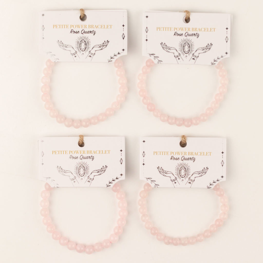 Petite Power Bracelet (17cmx6mm) - Rose Quartz Gemstone Bracelets – 6mm Beads