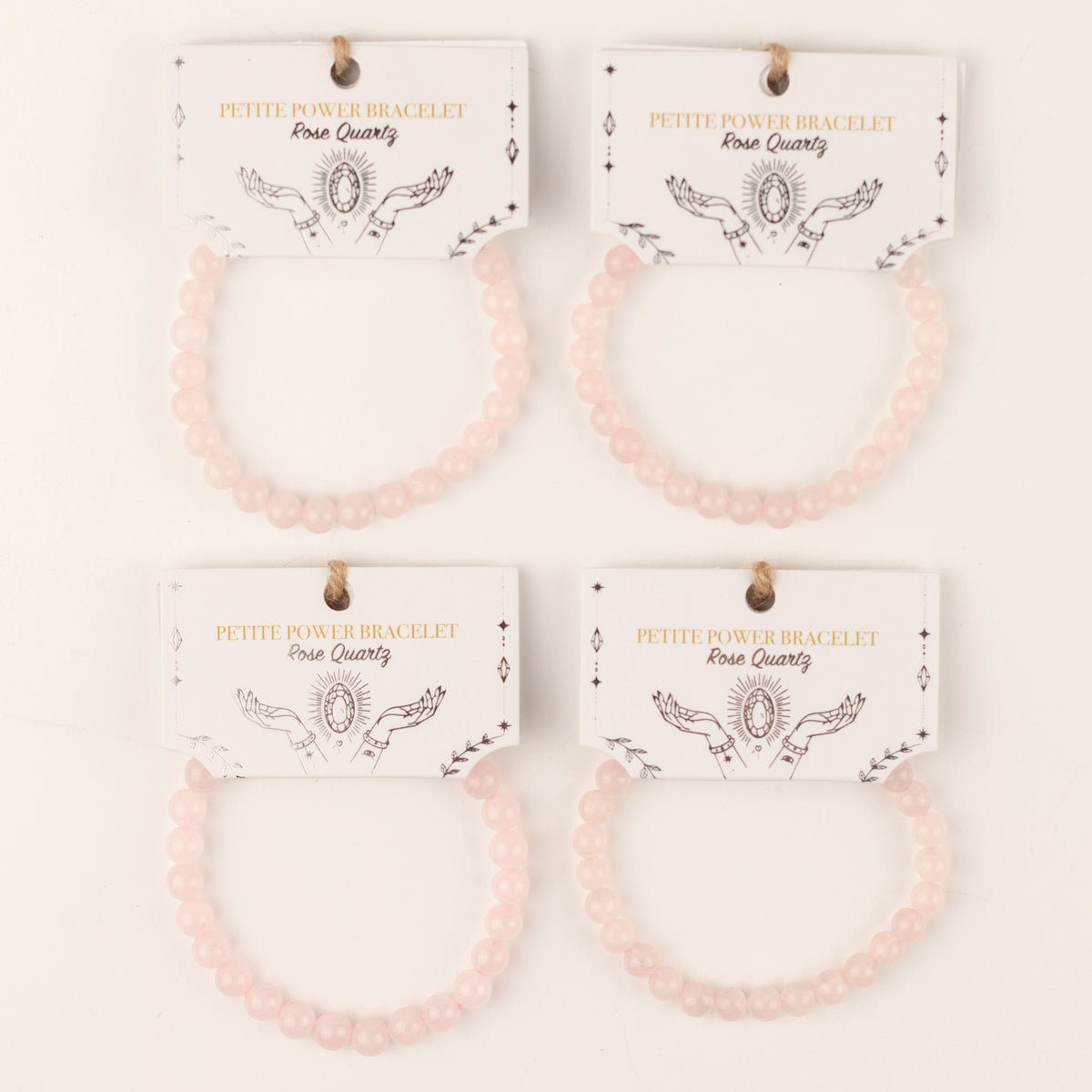 Petite Power Bracelet (17cmx6mm) - Rose Quartz Gemstone Bracelets – 6mm Beads