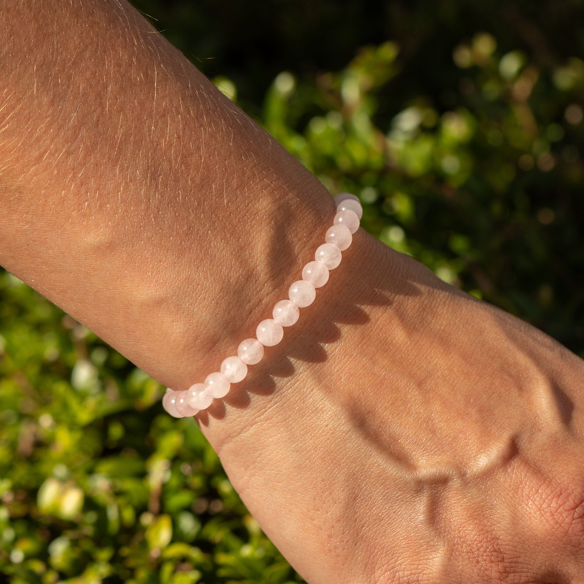 Petite Power Bracelet (17cmx6mm) - Rose Quartz Gemstone Bracelets – 6mm Beads