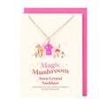 Pink Aura Crystal Mushroom Necklace Greeting Card From Witch, Please!