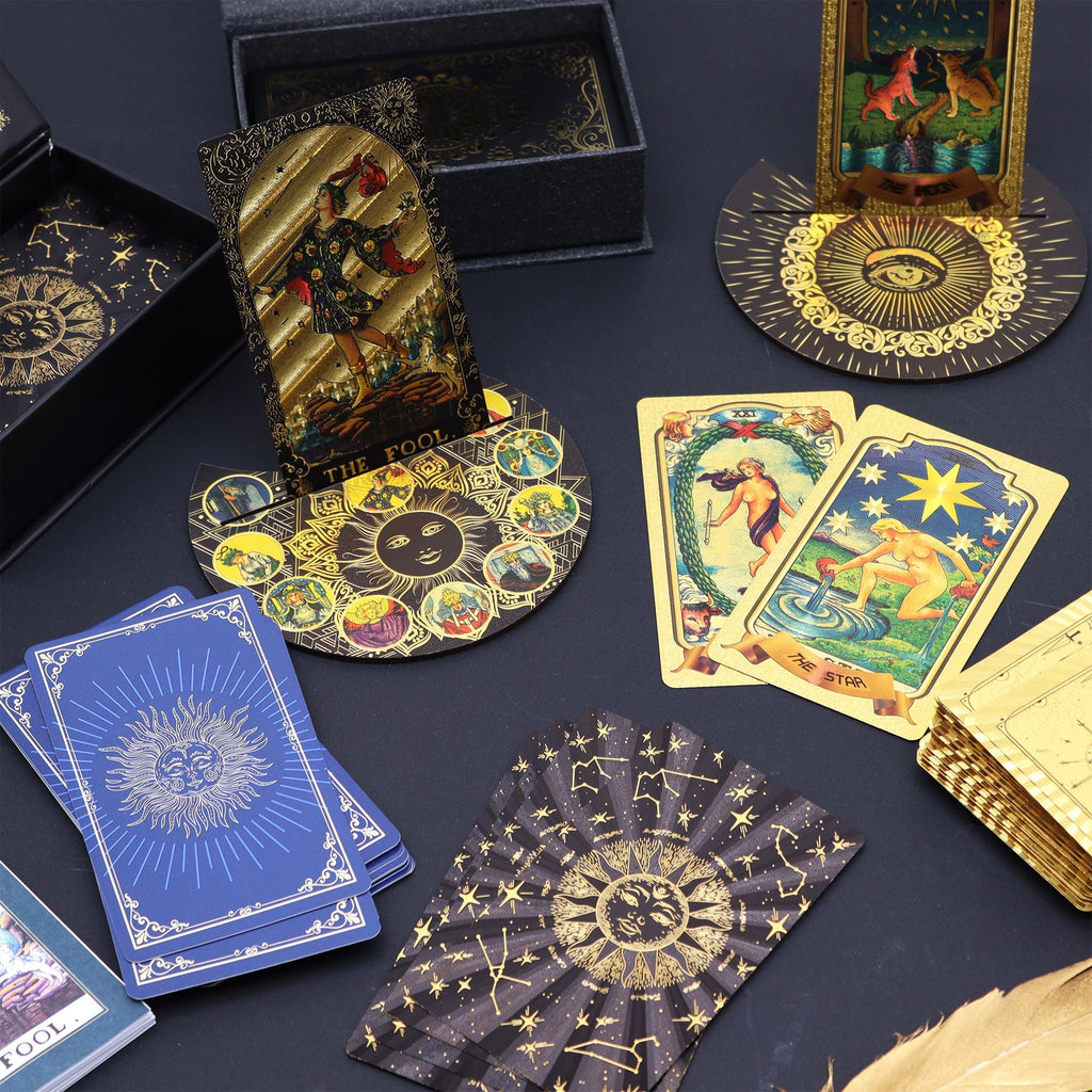 Pink Box Ruby Foil Tarot Card Gift Set - with booklet Cards & Reading Cloths