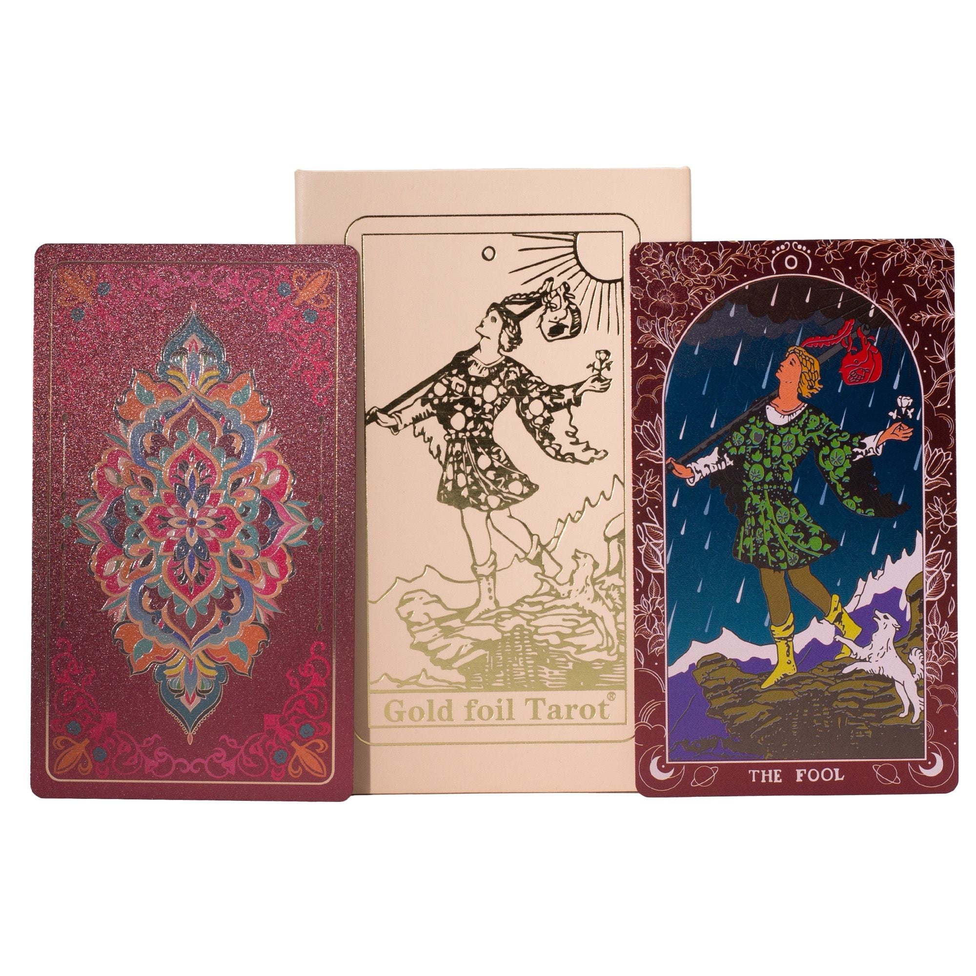 Pink Box Ruby Foil Tarot Card Gift Set - with booklet Cards & Reading Cloths