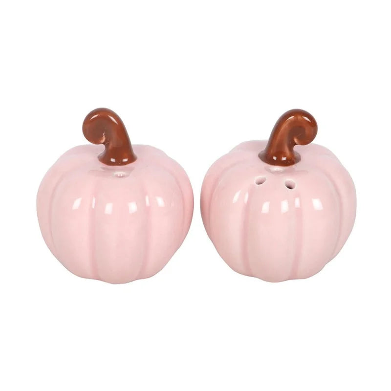 Pink Curly Pumpkin Salt and Pepper Shakers