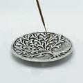 Polished Aluminium Tree of Life Incense Holder 10cm Handcrafted Holders