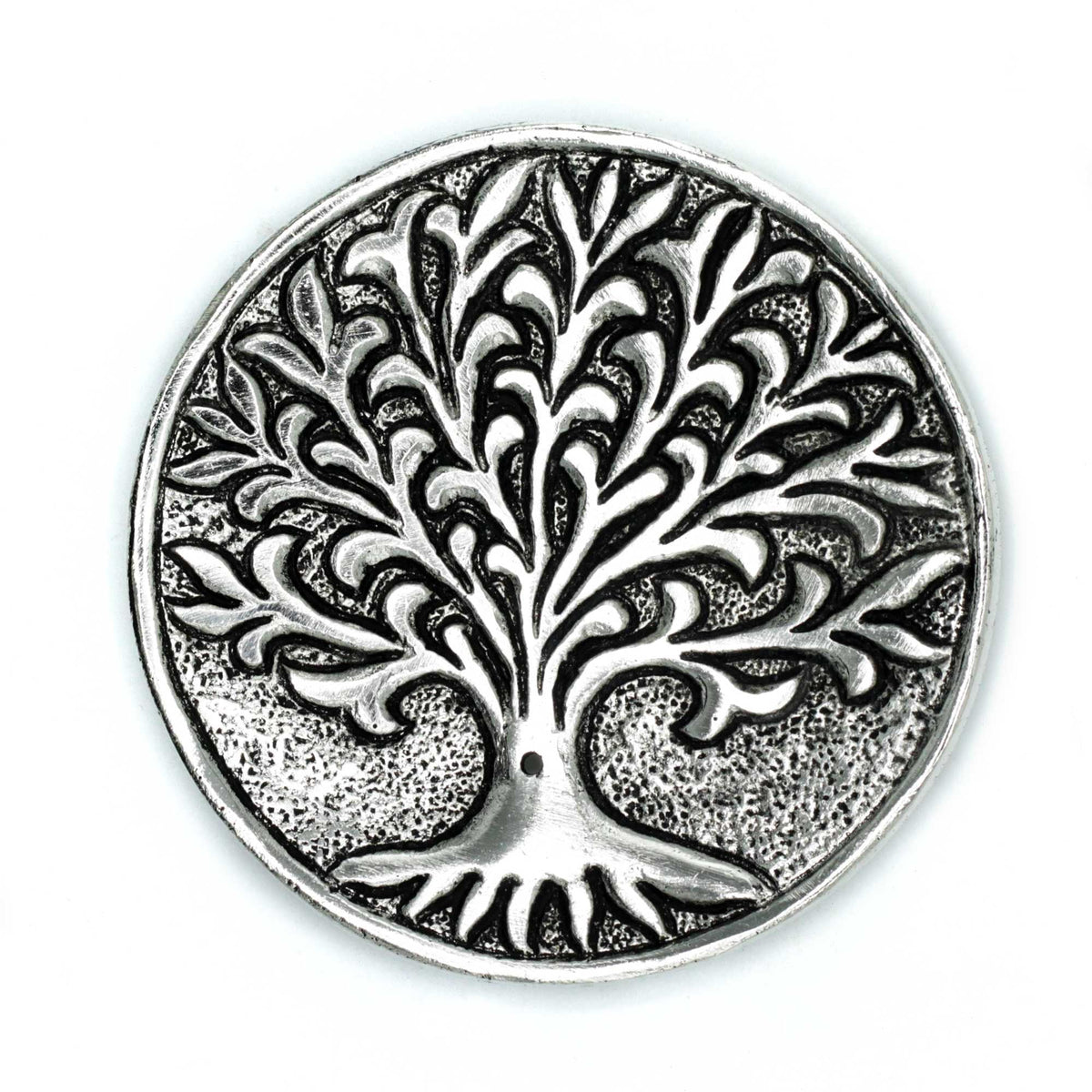 Polished Aluminium Tree of Life Incense Holder 10cm Handcrafted Holders
