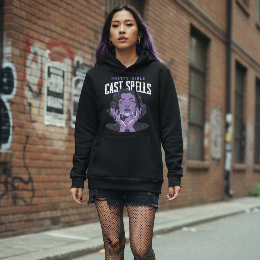 Pretty Girls Cast Spells Hoodie - Heavy Blend Cotton