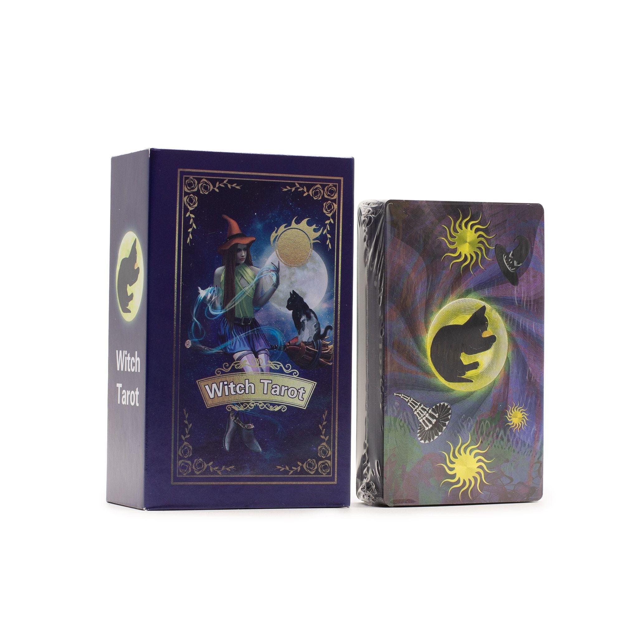 Purple Foil Tarot Card Set - Witch - with booklet Cards & Reading Cloths