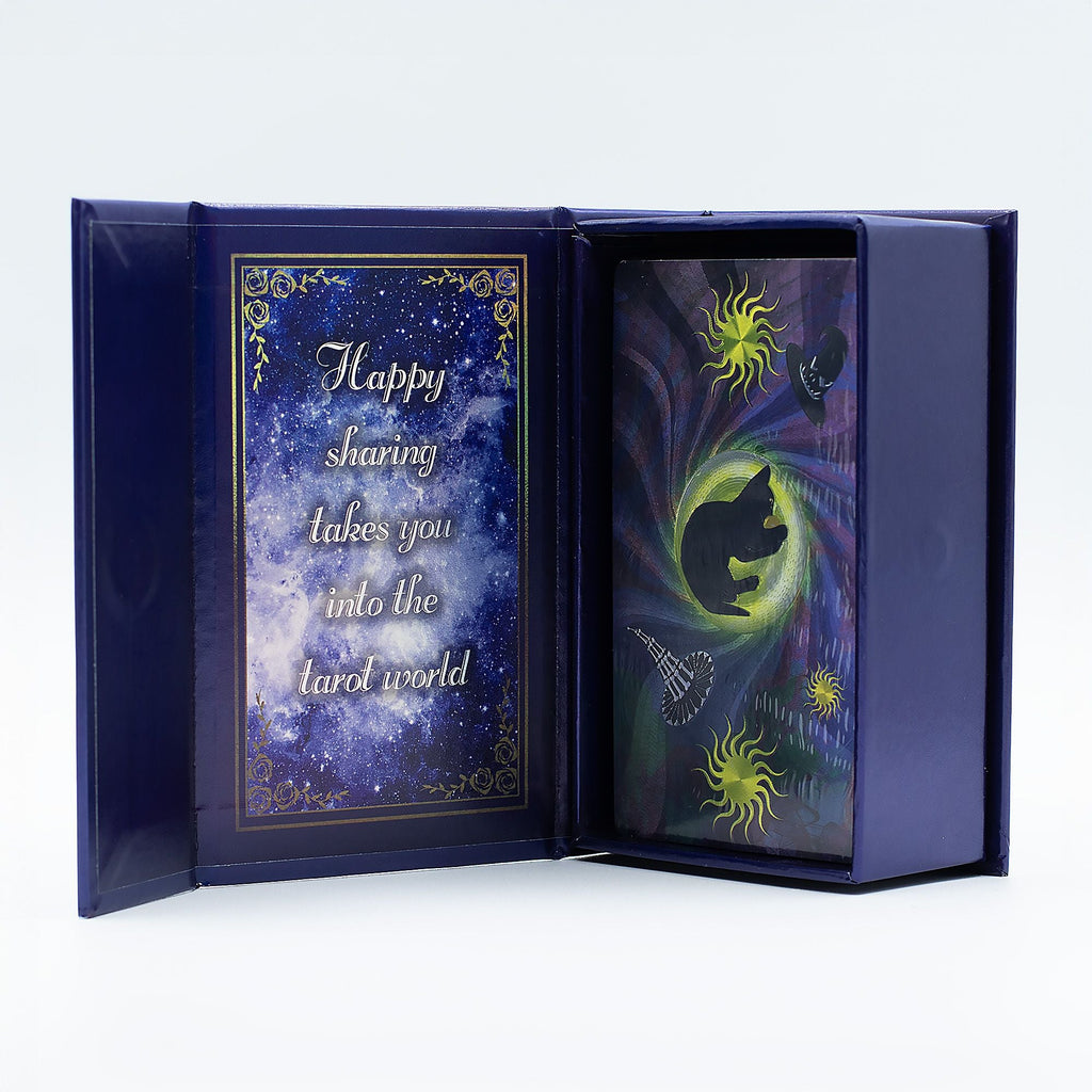 Purple Foil Tarot Card Set - Witch - with booklet Cards & Reading Cloths
