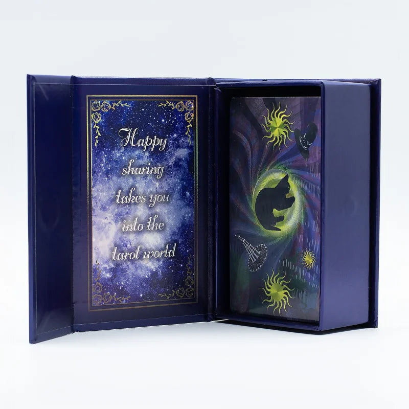 Purple Foil Tarot Card Set - Witch - with booklet Cards & Reading Cloths