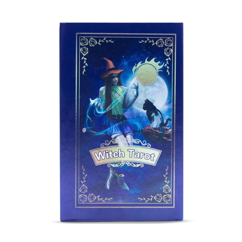 Purple Foil Tarot Card Set - Witch - with booklet Cards & Reading Cloths