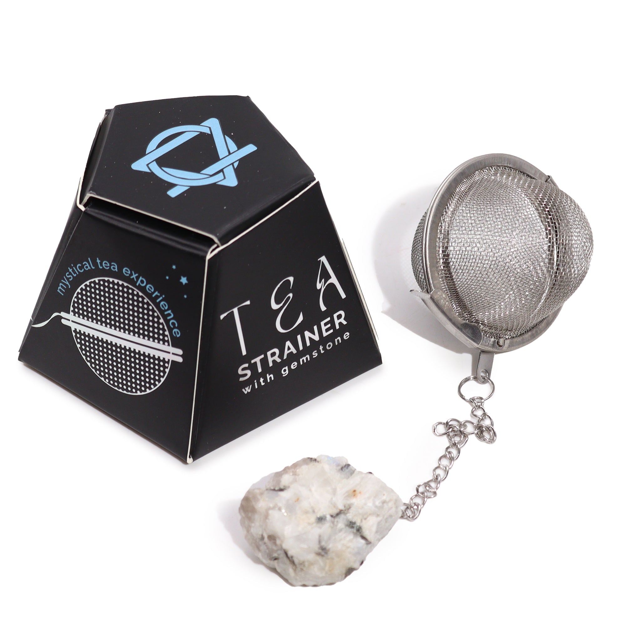 Raw Crystal Gemstone Tea Strainer - Rainbow Moonstone From Witch, Please!