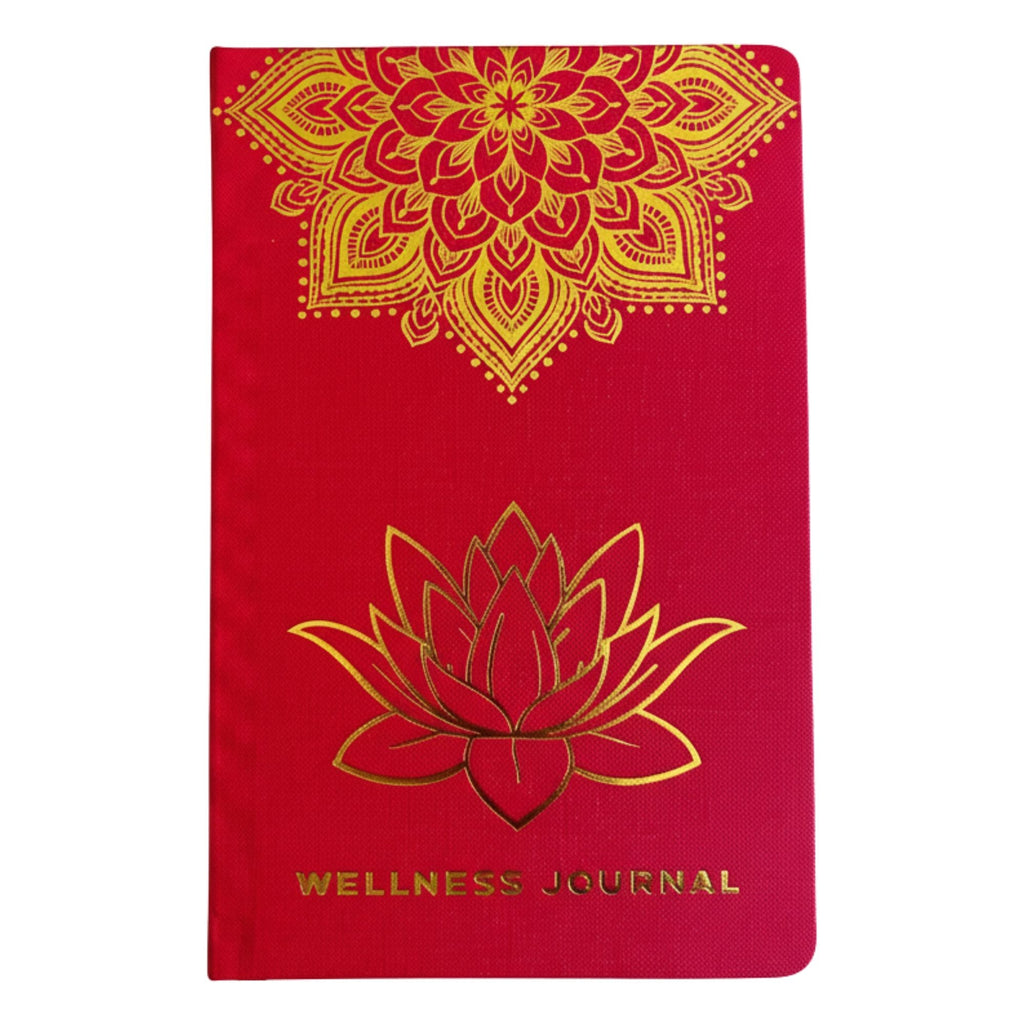 Red Wellness Journal - 120 pages - Golden Mandala and Lotus & Gratitude Notebooks
