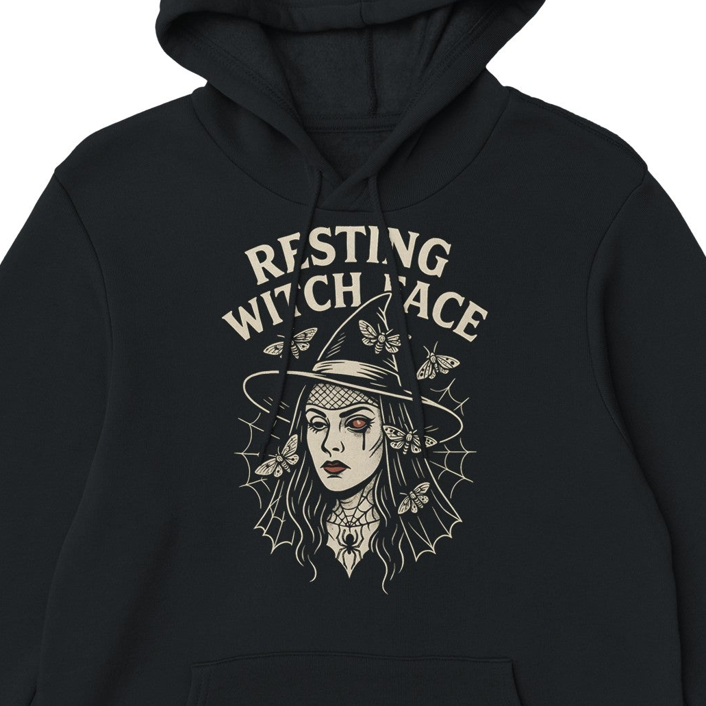Resting Witch Face Hoodie - Heavy Blend Cotton
