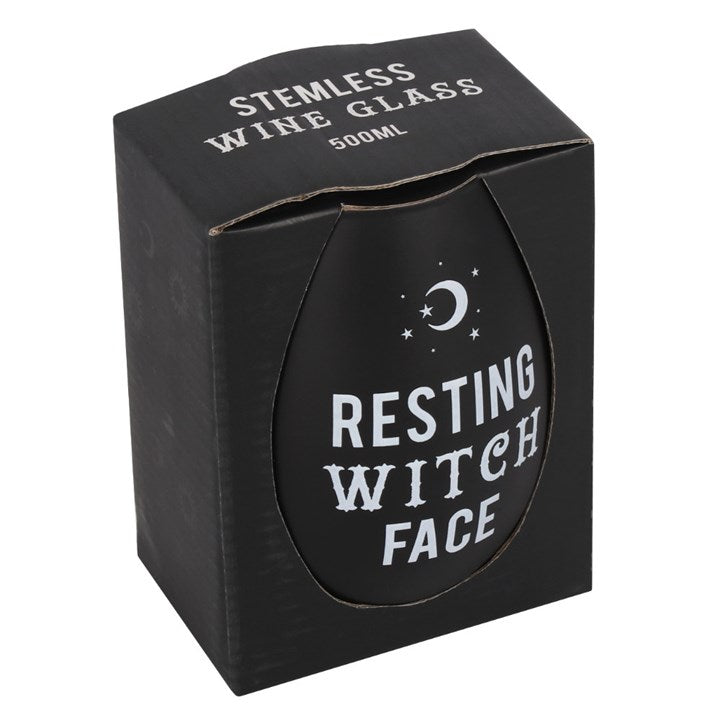 Resting Witch Face Stemless Wine Glass From Witch, Please!