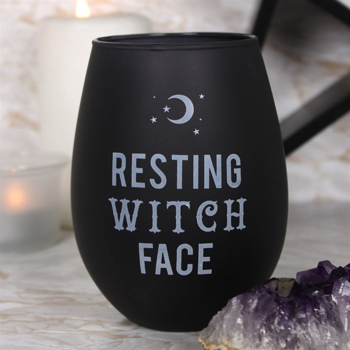 Resting Witch Face Stemless Wine Glass From Witch, Please!