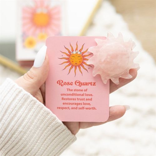 Rose Quartz Crystal Sun Keepsake Stone in a Box From Witch, Please!
