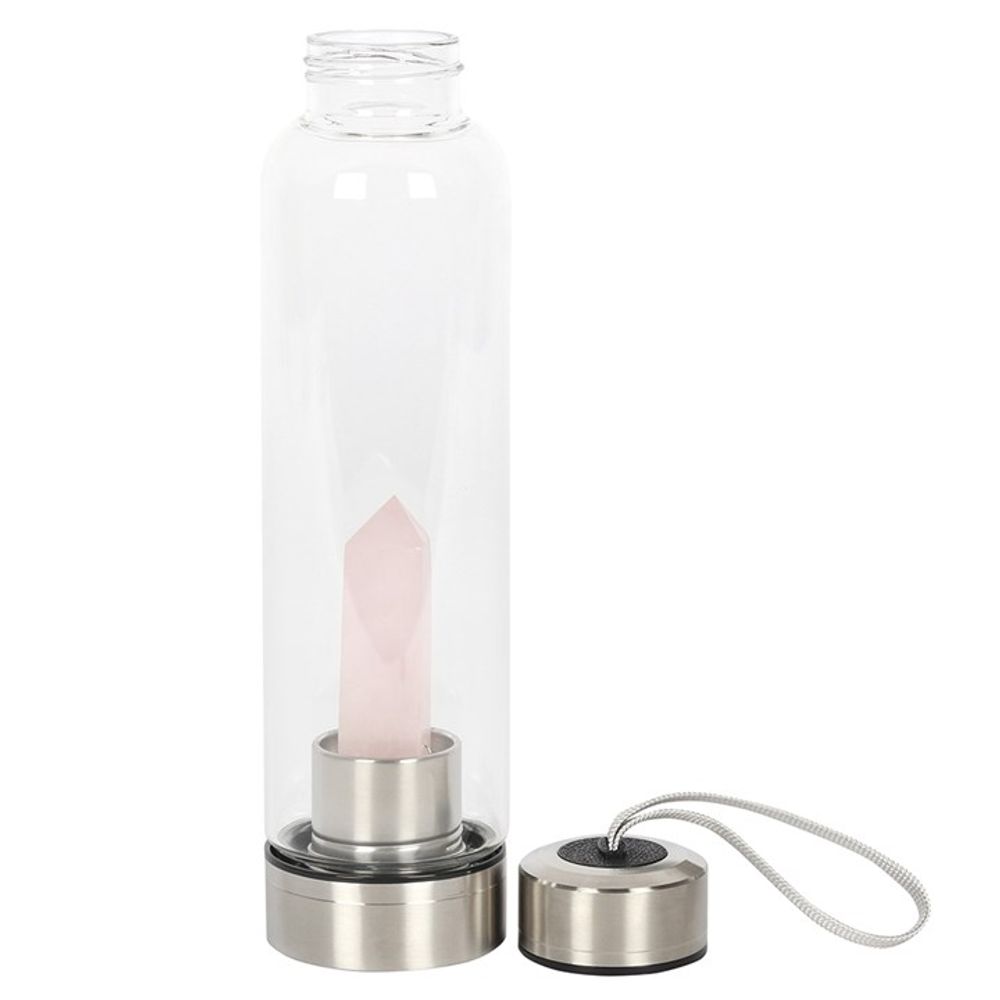 Rose Quartz Purifying Glass Water Bottle From Witch, Please!