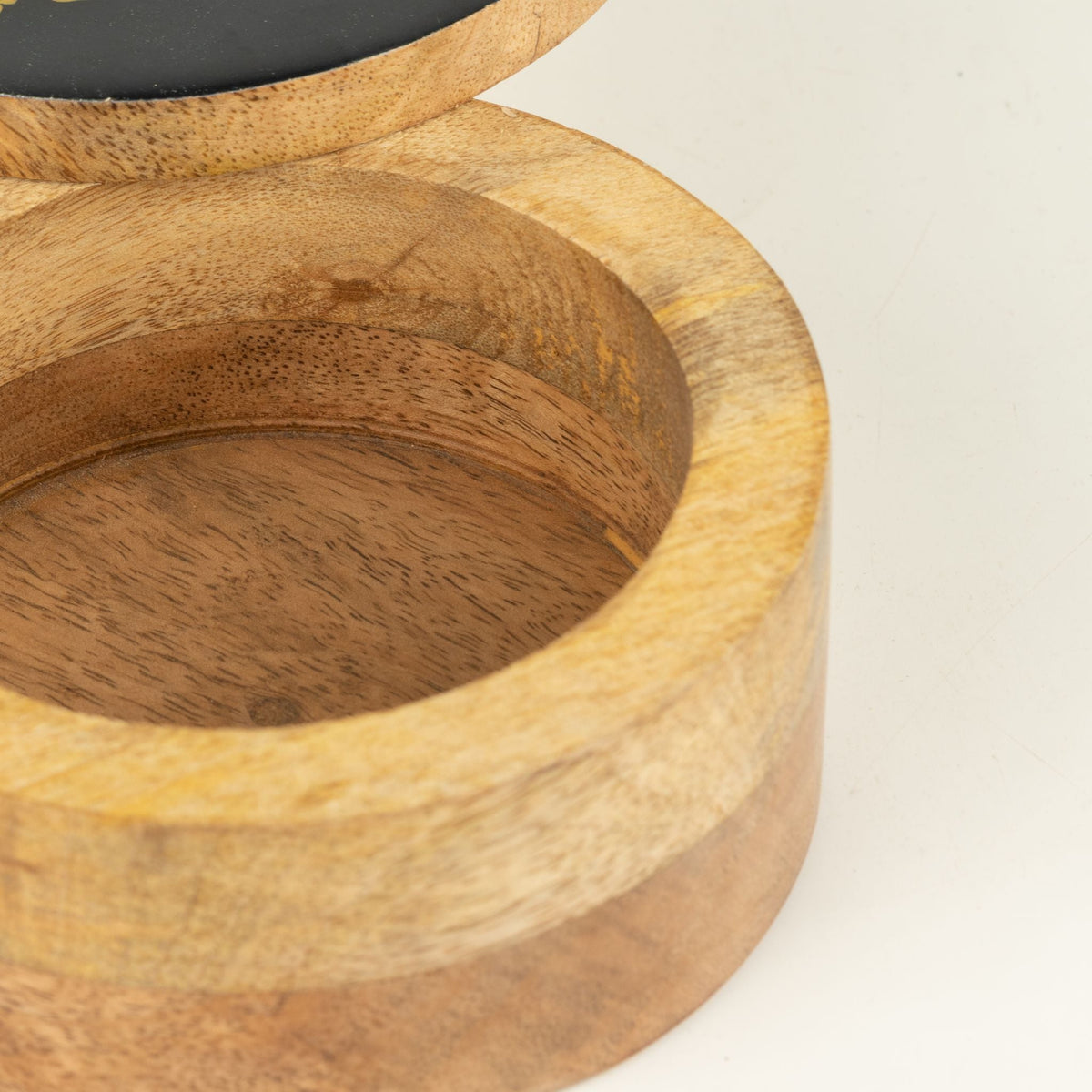 Round Enamelled Box - Compass of Life Ceramic Glazed Wooden Boxes