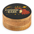Round Enamelled Box - Cosmic Babe Ceramic Glazed Wooden Boxes